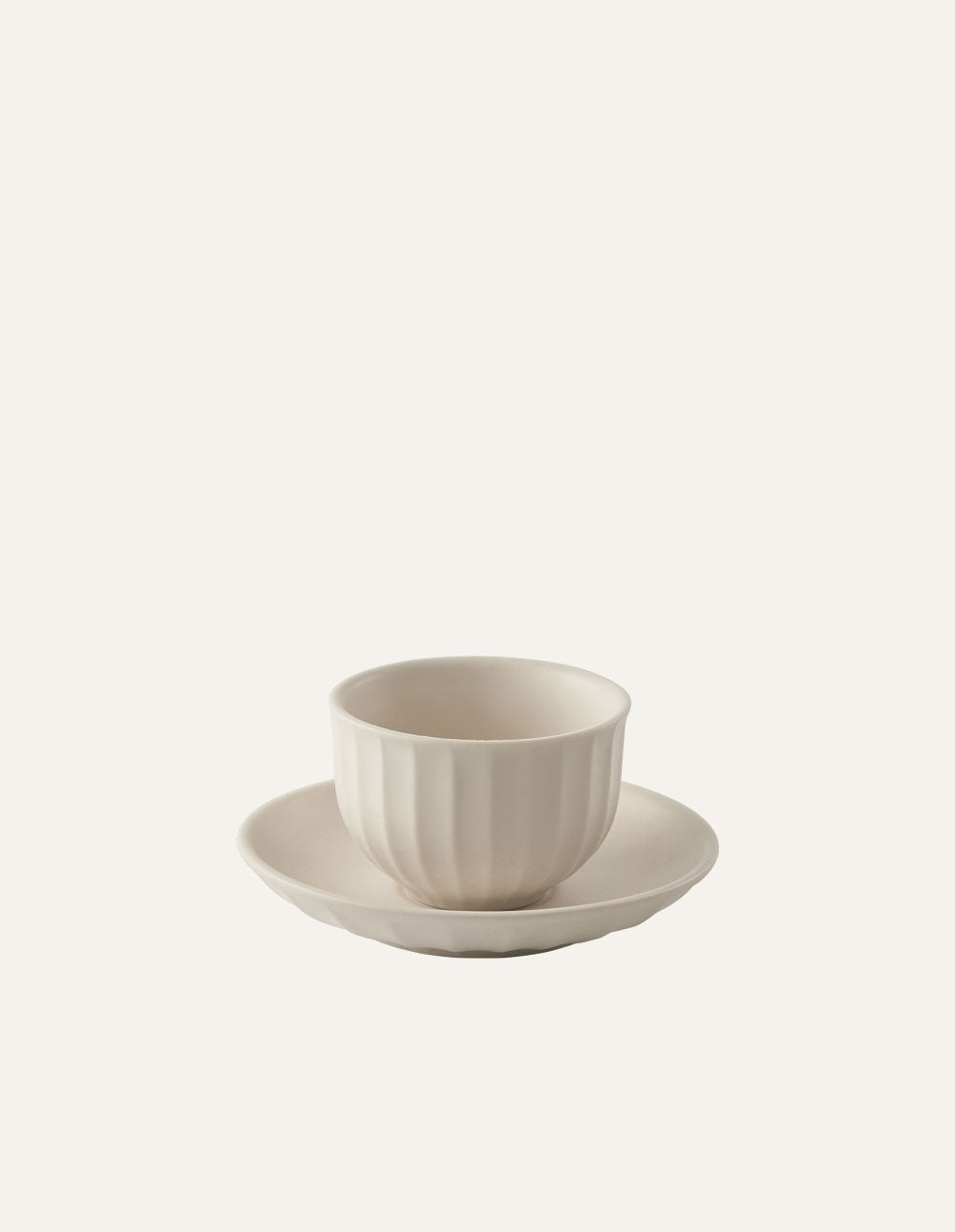 24 Edge Tea Cup with Saucer 70ml Cream