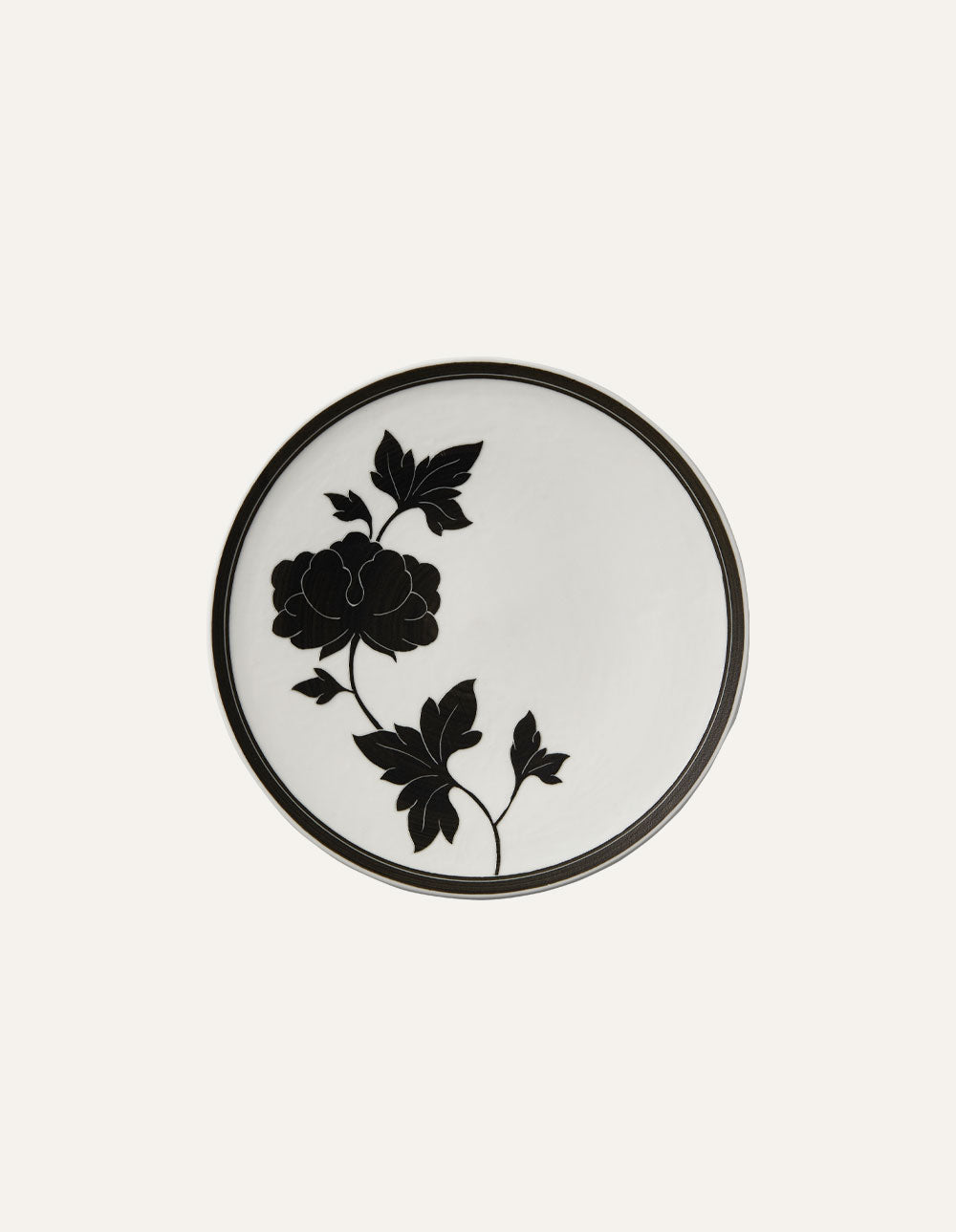 Flat Plate 17cm Peony Black