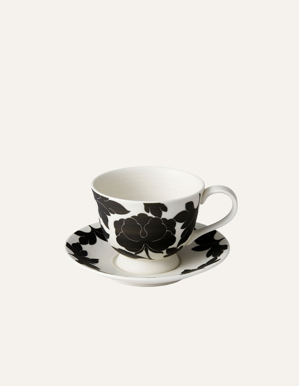 Coffee Cup with Saucer Peony Black